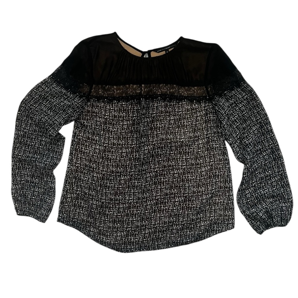 White House Black Market Black and White Blouse Like New! 10 - Picture 6 of 9